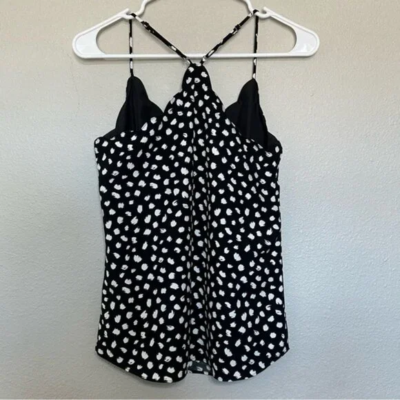 J.‎ Crew Womens Scalloped Edge Cami Tank Top Sleeveless Adjustable Black Size 2 - Picture 5 of 7